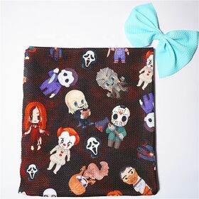 Mango Print Black Halloween Print fabric bullet liverpool knit fabric for Headbands