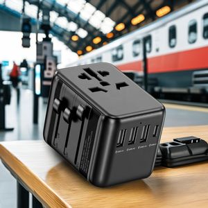 Worldplug Universal Travel Power Adapter International Worldwide Plug Adaptor USB AC Ports Mobile Phone Travel Charger