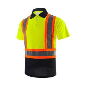 Factory price,Reflective Safety Polo shirt,High Visibility Work Polo Shirt,Safety Shirt Black Bottom Reflective Shirt for Men