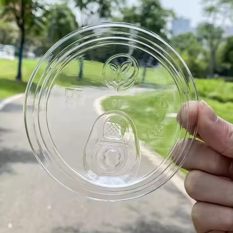 Shenzhen Jiwangjia Technology Co., Ltd. Hot sale custom disposable cold drink cup dome flat strawless lid PET transparent plastic lids for cups