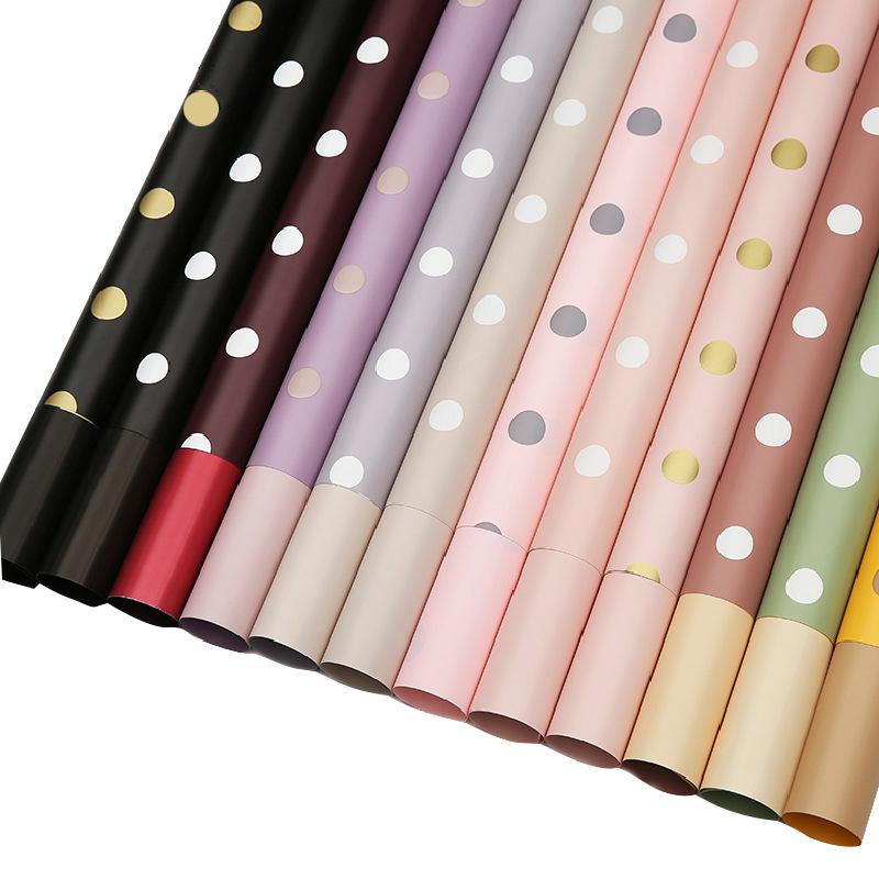 20pcs korean flowers dot pattern wrapping paper florist flower wrapping paper flower bouquet for valentine's day