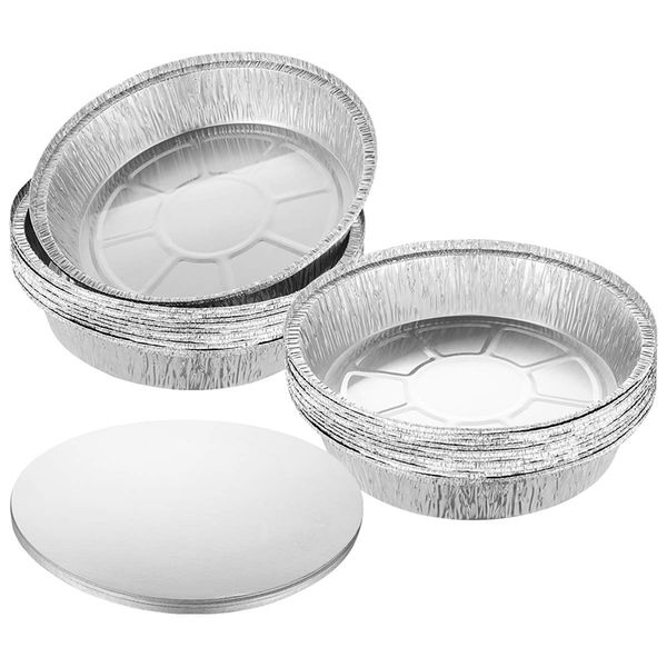 7 8 9 10 Aluminum Round Foil Pan Disposable Baking containers Aluminum Foil Baking Pan/Tray with Lid