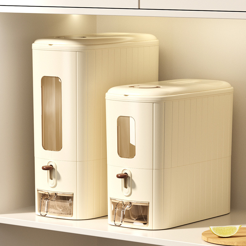Rice Dispenser Kitchen Moisture-Proof 6-Grid Rotating Food Grain Dispenser Cereal Storage Box Rice Container Dispenser