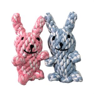 Free Sample Rabbit-Shaped Dog Cotton Rope Chew Toy Interactive Puppy Dog Anxiety Relieving Toys