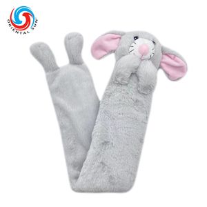 Long rubber hot water bottle bag with cute toy cover wholesale water injection hot water bottle with fur cover for stomach