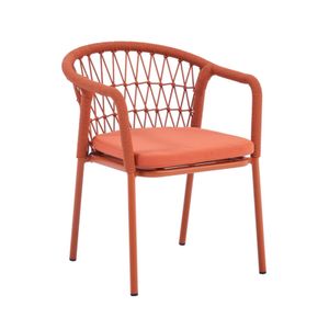 Outdoor Restaurant Patio Garden Furniture Rattan Woven Rope Dining Chair Balcony Rope Chair