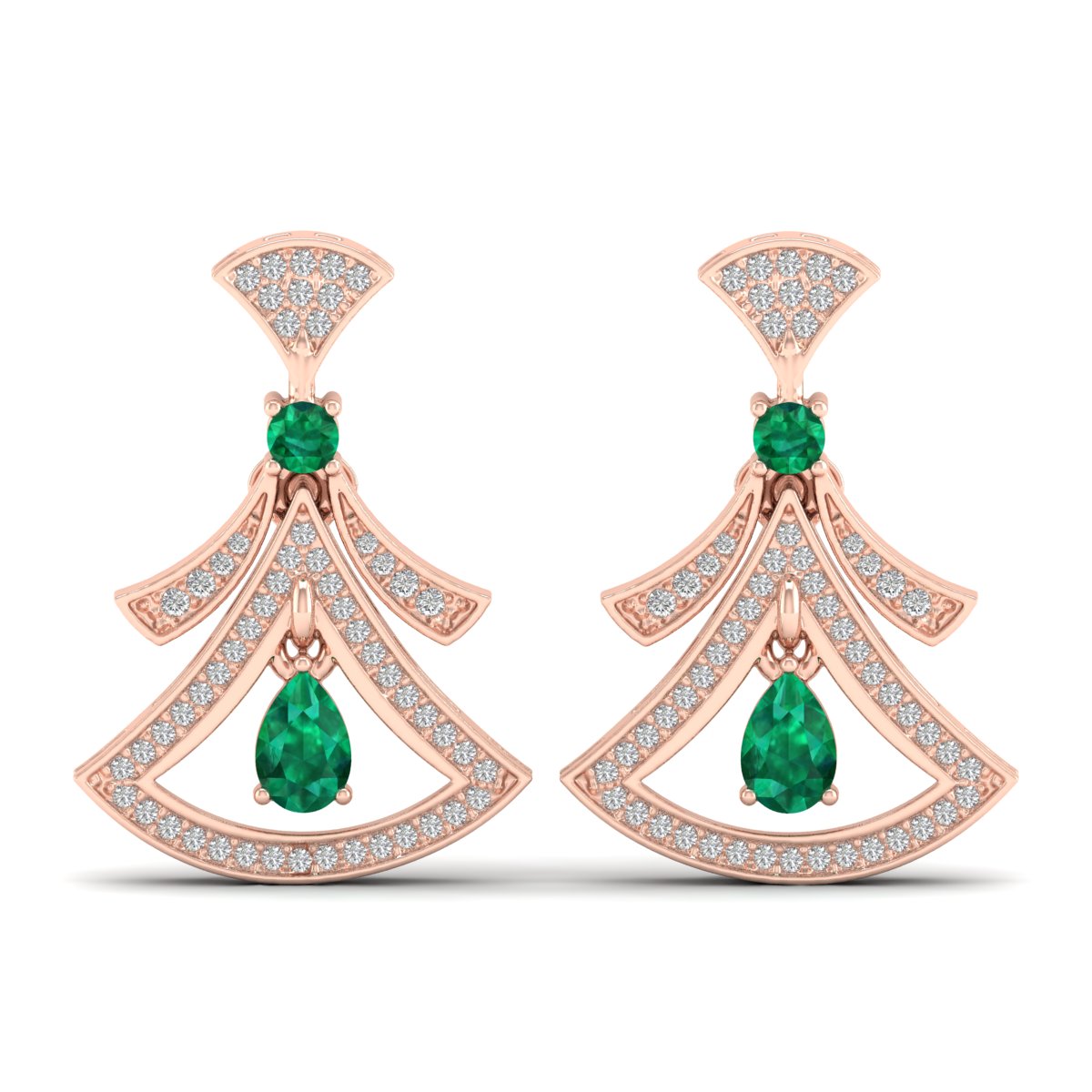REYES Wholesale Exquisite 925 Sterling Silver Moissanite Dangle Drop Earring for Women Pear Cut 1Ct Emerald Gemstone Jewelry