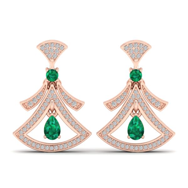 REYES Wholesale Exquisite 925 Sterling Silver Moissanite Dangle Drop Earring for Women Pear Cut 1Ct Emerald Gemstone Jewelry
