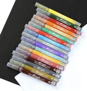 Craft Art Fine Tip Glitter Permanent Marker Pens Set Flashing Glitter Paint Pens Acrylic Paint Pen for Rock Painting, Fabric