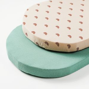 100% Organic Cotton soft muslin Crepe Baby fitted sheet baby muslin bassinet fitted Crib Sheets