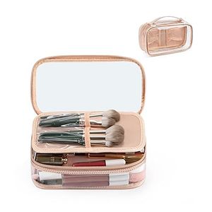 Clear Cosmetic Bag, Portable Cosmetic Storage Bag, Travel Cute, For Ladies & Girls, With Compartment
