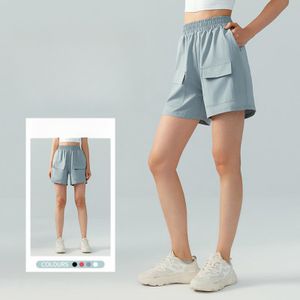 2024 Women Trendy Quick Dry Four Way Stretch Shorts  With Pockets Loose Casual Running Training Yoga Shorts Sports Clothing
