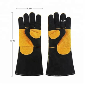 Heavy Duty Working Gloves Safety Cuff Cowhide Leather Reinforced Palm  and Thumb Leather welding Gloves Heat Resistant gloves