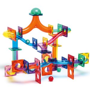 KEBO Hot Sale 160 pcs 2024 New OEM ODM custom mini  marble run set Magnetic Toys construction building blocks tiles for kids