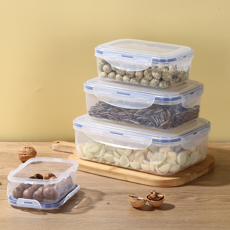 Shenzhen Baoying Daily Necessities Co., Ltd. Kitchen can stack food storage containers, freely combine plastic preservation boxes, and microwave lunch boxes with lids