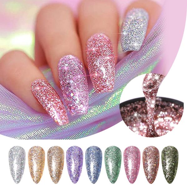Imtiti Nail Painting LED UV Gel Low MOQ Custom Long Lasting Soak Off Super Shiny Beauty Platinum Glitter Gel Nail Polish MSDS