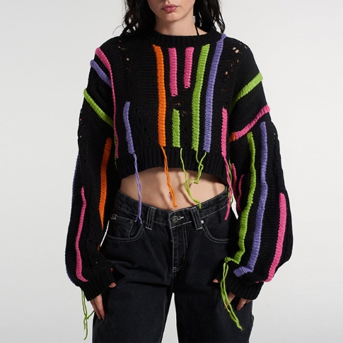 Kiteng USA 2024 High Quality Y2K popular women's clothing  Assorted fringe casual sweater women's sweater Custom Order Small MOQ