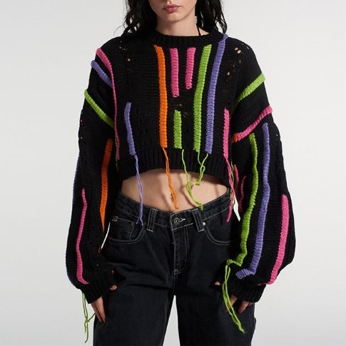 Kiteng USA 2024 High Quality Y2K popular women's clothing  Assorted fringe casual sweater women's sweater Custom Order Small MOQ