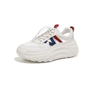 Wholesale custom solid fashion daily sports sneakers wear resistant mesh rubber women's shoes