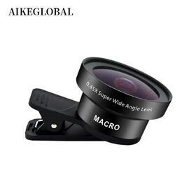 AIKEGLOBAL  HD cell phone Camera Lens 0.45x Super Wide Angle Lens 15x Super Macro Lenses 2 in 1 Kit Mobile Accessories Phone