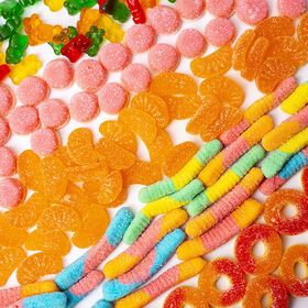 Wholesale assorted bulk gummy candy high quality sour sand gummy fruit worm gummy candy sweet