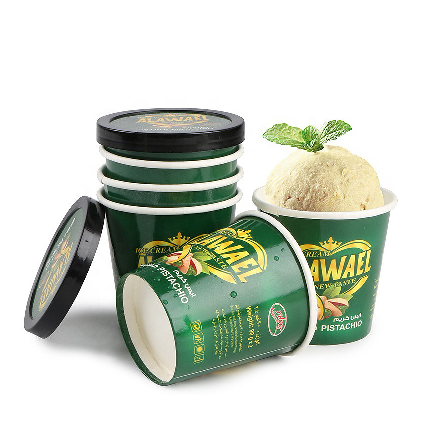 Chinese paper glass ice cream bowls ice cold tub food packaging bag cup