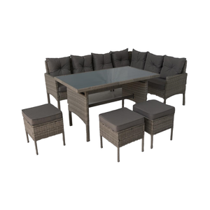 All-weather hotel restaurant PE wicker lounge modular outdoor sofa set garden dining table and chair set weave rattan furniture