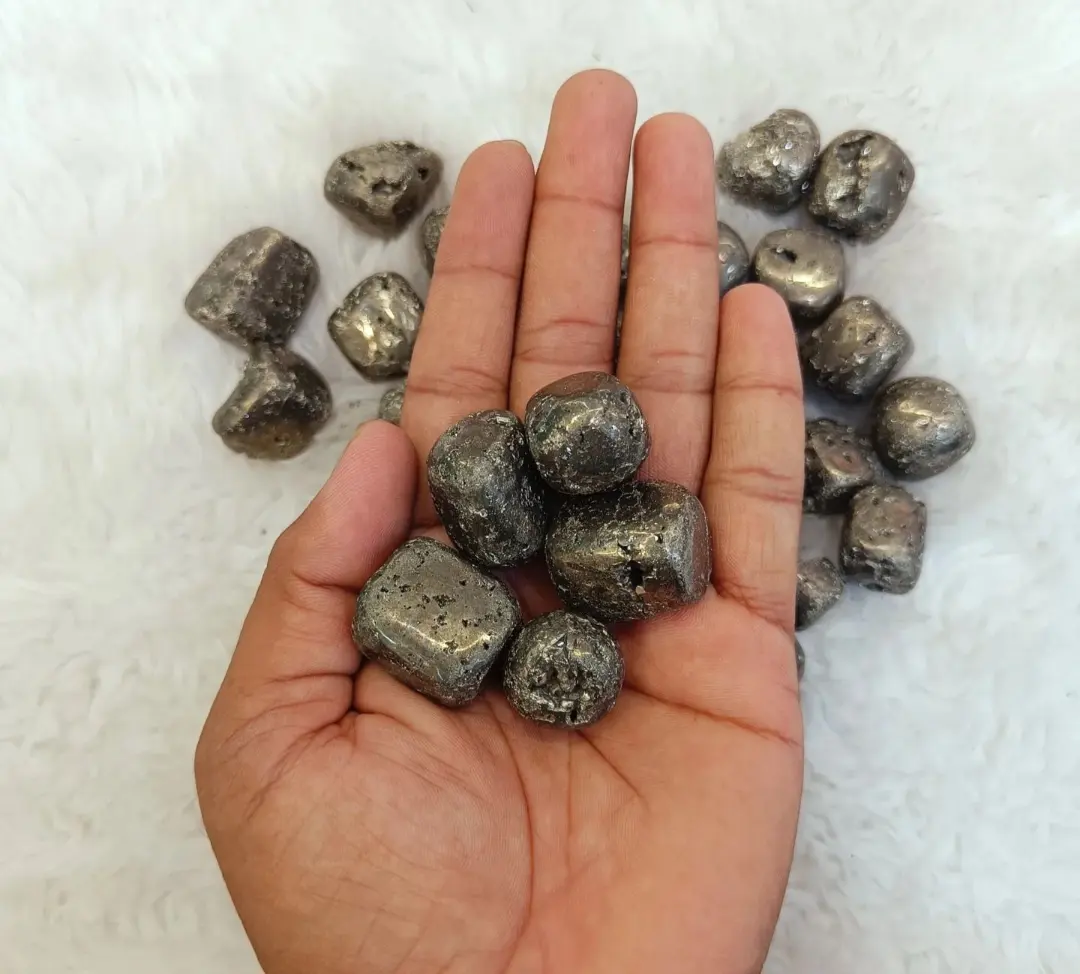 Wholesale Customized Size Polished Pyrite Tumbled Stone Beautiful Natural Gemstone for Trophy or Gift Amazing Crystal Crafts