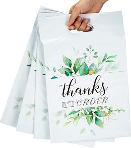 Poly Mailers Shipping Bags with Handle Thank you Business Shipping Pretty Thick Self Adhesive Mailing Envelopes
