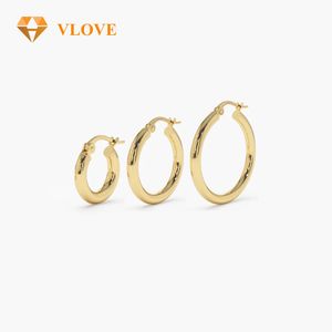 VLOVE Wholesale Jewelry Distributor Elegant Earrings 14k Gold Hoops 14-21.5-26.5 MM