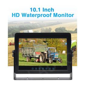 PJAUTO 10.1'' HD Waterproof Camera Monitor System Quad-view Monitor for Agriculture Construction Vehicles