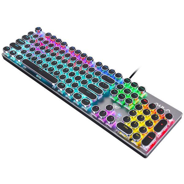 AULA S2016 Punk Game Real Mechanical Blue Axis Keyboard Desktop Notebook Computer 104 Keys Wired RGB Gaming Keyboard