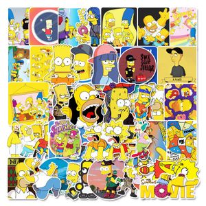 54Pcs Classic Cartoon Simpsons Graffiti Sticker Vinyl Label Laptop Phone Bottle Refrigerator Stickers