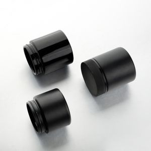 Hot Sell  3oz 4oz 5oz Black Glass Jar Packaging with 2 layer cap Container bottles Eco-friendly  jar with CR lid