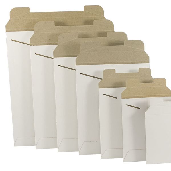 18 x 24inch White/Brown Original Rigid Mailer Cardboard Tab Lock Stay Flat Envelope