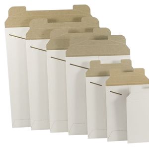 18 x 24inch White/Brown Original Rigid Mailer Cardboard Tab Lock Stay Flat Envelope