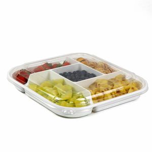 Square Dry Fruits Deli Storage Container Packaged To Go Salad Dressing Containers Salad Disposable Premium Fruit Platter Tray