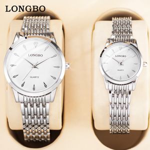 LONGBO Custom Watch Strap Fashion Luxury Waterproof Top Brand Watch Quality Couples Wrist Watches Glass Alloy Stainless Steel