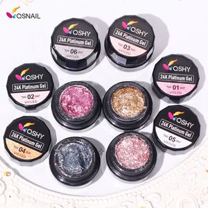 6 Colors nail gel art shiny platinum diamond flash painting gel polish OEM Private label platinum uv gel polish