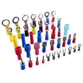 Custom RV Series Durable Round Process Wire Copper Insulated Cold push Process Ring Crimp Terminal Spade Terminal Connector
