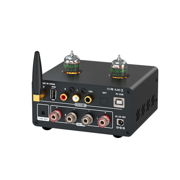 Supports a variety of audio inputs 2X100W AUX audio output power amplifier tube amplifier hifi
