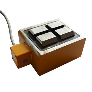 Safe and reliable robotic arm quick work holding electromagnet gripper for pick and place of welding