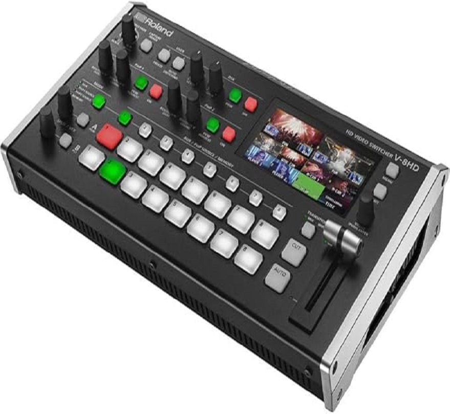 THE ARNETTS TRADING LLC High Quality Rolands V-8HD Video Switcher with AKG K-240 Studio Pro Headphones & 10-Pack Straps Bundle
