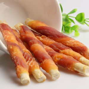 Chinese factory supplies new branded dog treats Chicken & duck wrap munchy stick Pellet for pet chewable snacks
