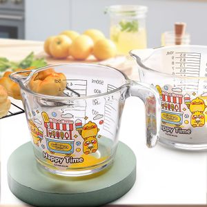 yellow duck printed 500ml 1000ml high quality glass measuring cups