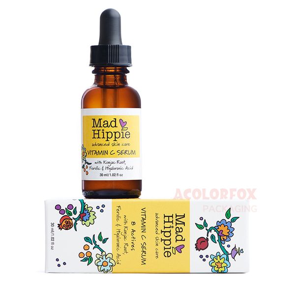 Serum Bottle Skincare Paper Product Box Black Skincare Packaging Folding Cosmetic Boxes For Skincare Products