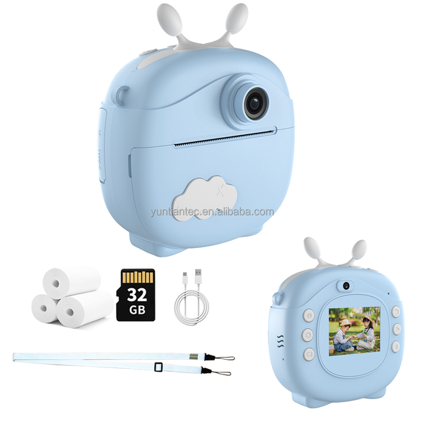 HD Camera Toys  Children Camera Gift No ink Printer Instant Digital Camera 1080P Dual Lens Printable Printer