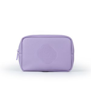 Faux Leather PU Portable Purple Cosmetics Storage Wash Bag Handbag Travel Bag Rectangle Casual Beauty Pouch Makeup Tools Purse