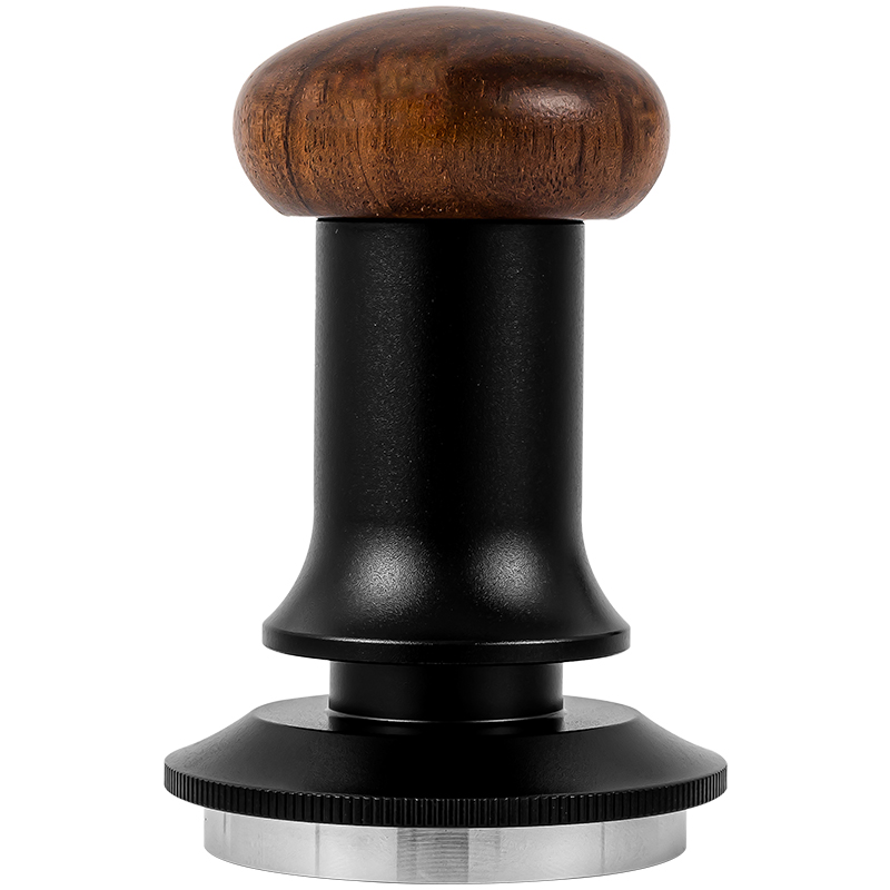 Zhengzhou New World E-Commerce Co., Ltd. 51/53/58mm Solid Wood Handle Barista Tools Stainless Steel Ripple Waffle Base Adjustable Depth Constant Pressure Coffee Tamper