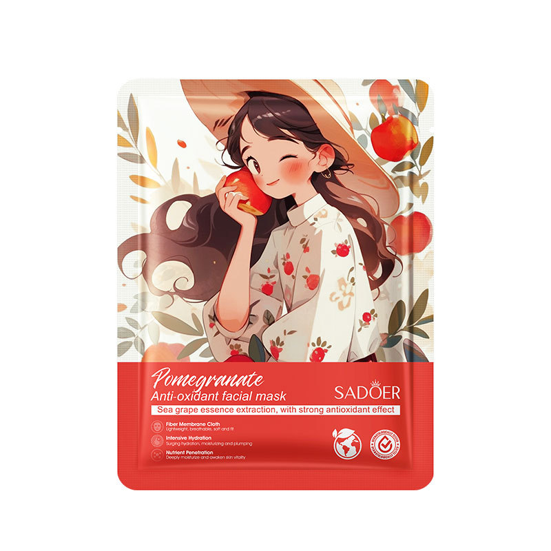 Guangzhou Leyoskin Cosmetics Co., Ltd. Pomegranate Wholesale Skin Care Fruits Face mask Nourishing Moisturizing Sheet Mask